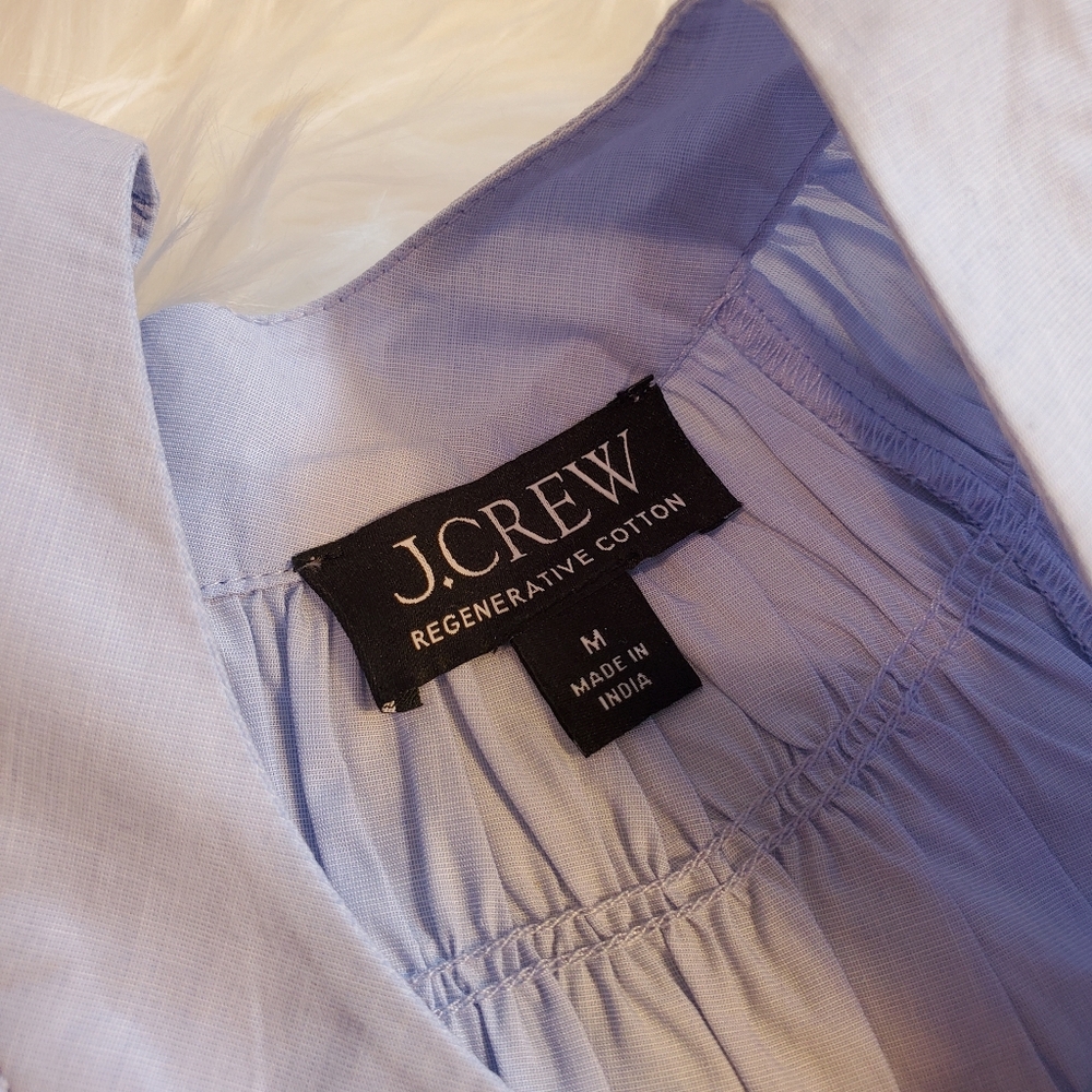 NWOT J.Crew Smock-neck puff-sleeve top in cotton poplin, M - Picture 5 of 10